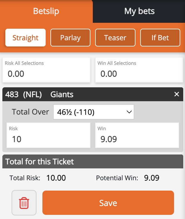 Points Total Bets at BetWhale Sportsbook